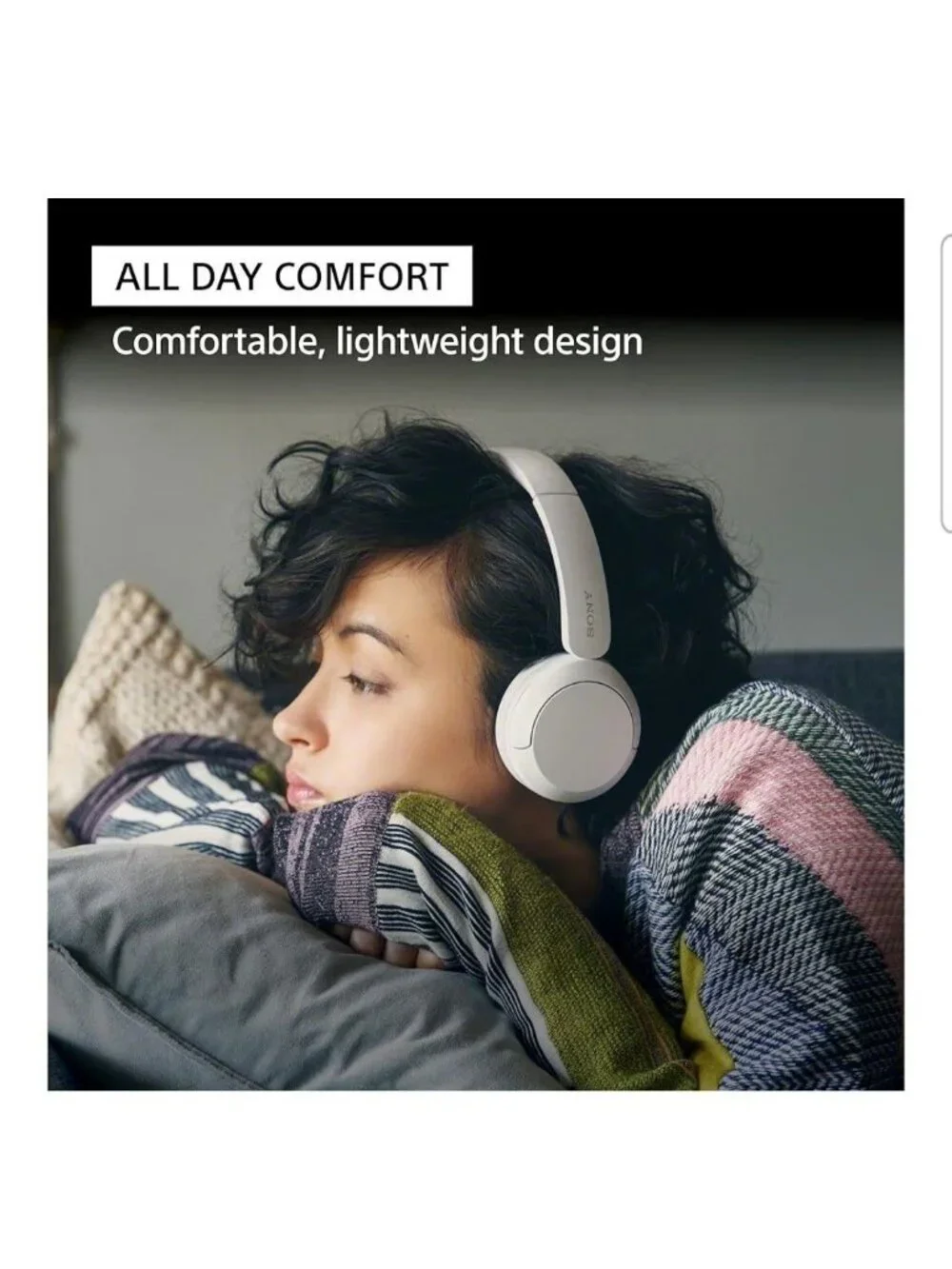 Sony WH-CH520 Wireless Headphones Bluetooth On-Ear Headset w/Microphone